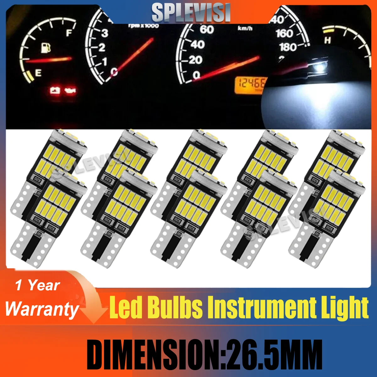 

T10 168 194 26-SMD Car Dash Cluster Gauge LED Instrument Panel Light license plate light Bulbs led lights for car