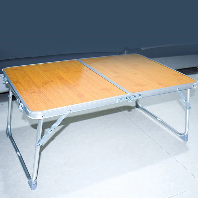 Foldable Laptop Desk,Computer Table, Breakfast Serving Bed Tray, Portable Picnic Table, Folds in Half with Inner Storage Space