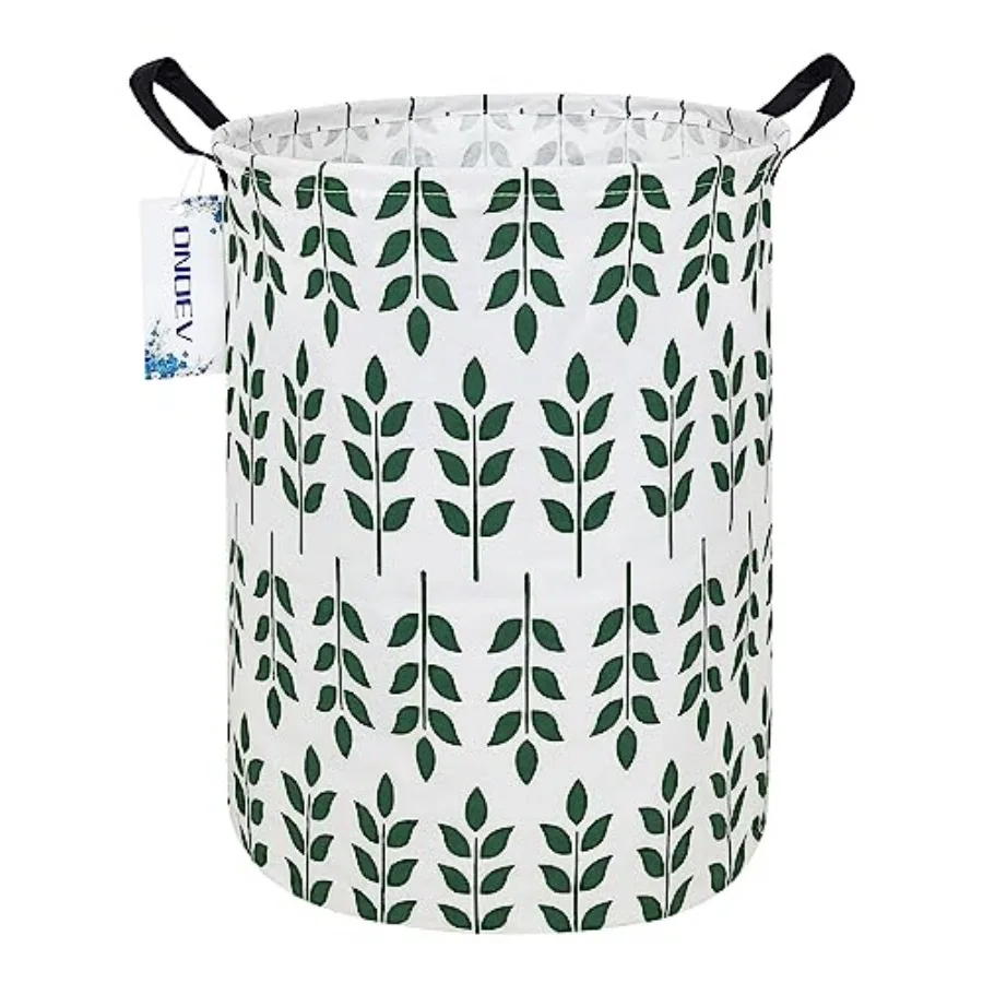 Collapsible Laundry Hamper, Waterproof Cotton Canvas Storage Basket with Reinforced Handles for Bedroom, Bathroom, Dorm and Hom