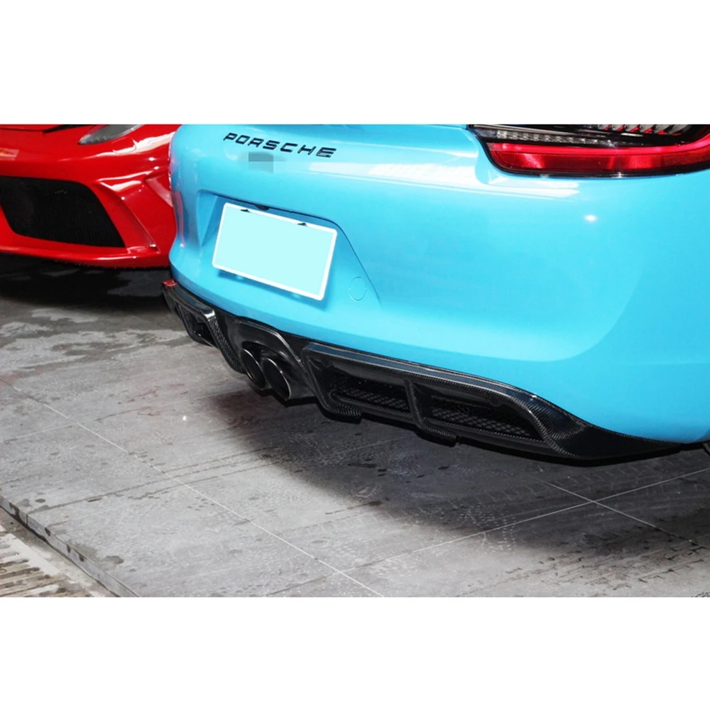 For Porsche Cayman Boxster 981 Car Body Kit 2012-2014  Carbon Fiber/ FRP Rear Bumper Diffuser Lip