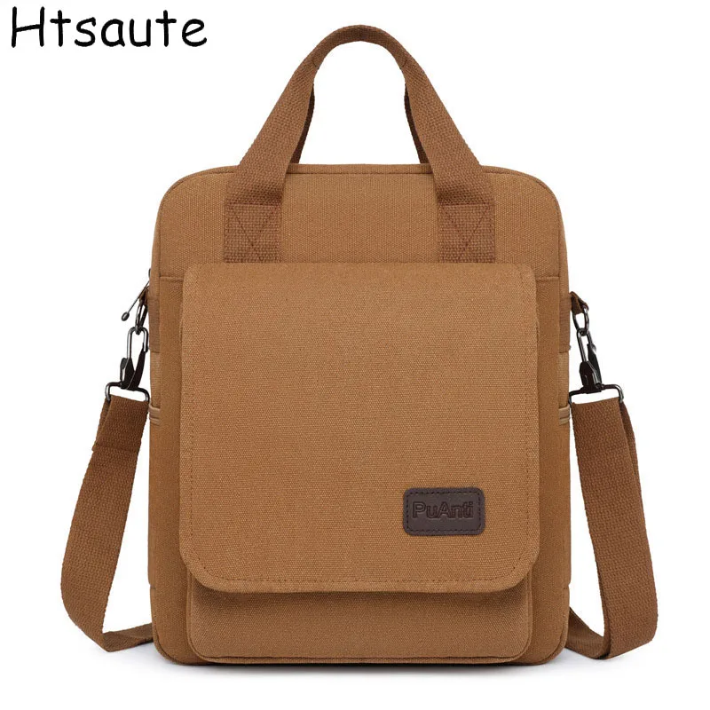 

Men's Crossbody Bag Casual Canvas Male Messenger Bag Classic Solid Handbag Square Plaid Bag Business Shoulder Bags hombre