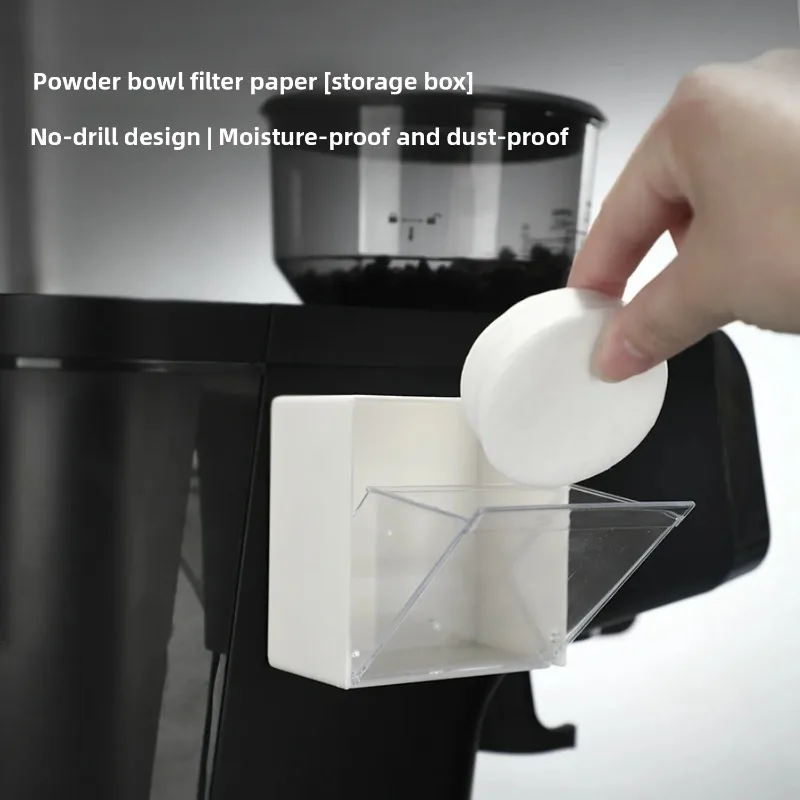 

Диспенсер-держатель ватного диска 2-в-1, контейнер для хранения бумажного фильтра для кофе, настенный фильтр для кофейного оборудования 85x85x46 мм