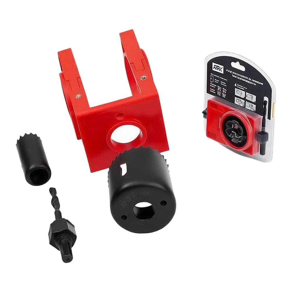 Spherical Lock Hole Saw Set with 1 Inch Guiding Head Insertion for Effortless Alignment and Consistent Slot Cutting Performance