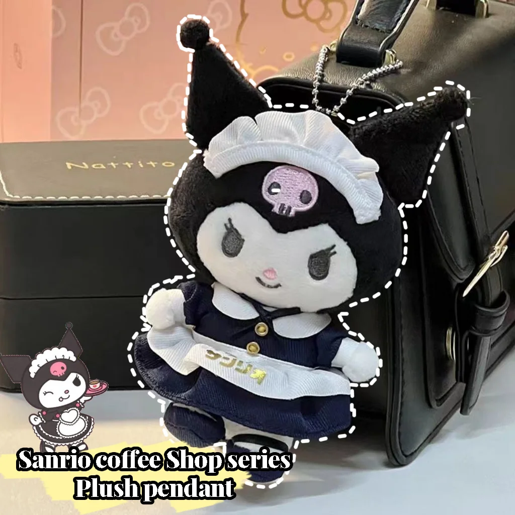 

Серия Sanrio Kuromi Melody Coffee Shop Hello Kitty, ограниченная серия, костюм горничной, кулон, плюшевая кукла, милая фигурка из мультфильма, игрушка