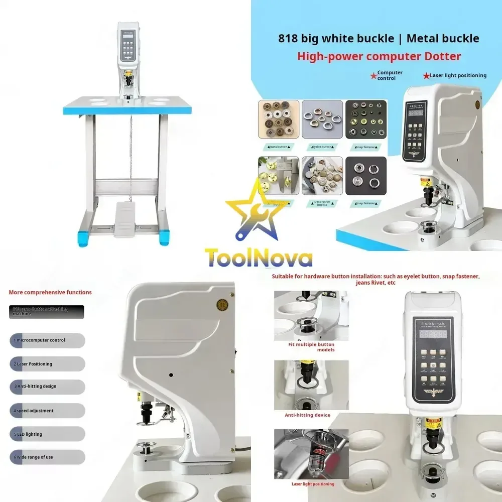 818 Electric Button Sewing Machine Computer Button Sewing Machine Large White Button Four-in-one Nailing Machine