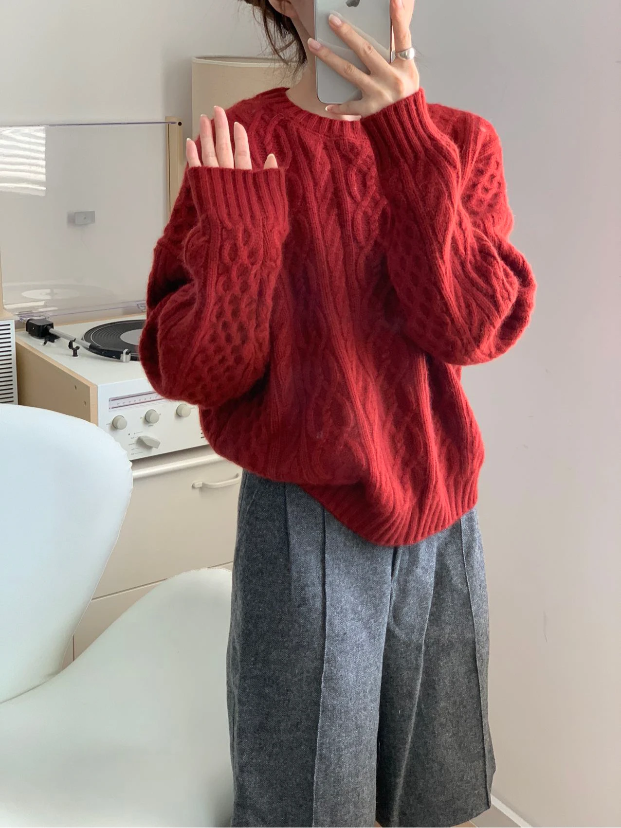 

CGstudio Women's Loose Knitted Camere Sweater round Ne Pullover Soft Cozy Sweet Sle Winter Warm Thi Long Sve Woole...