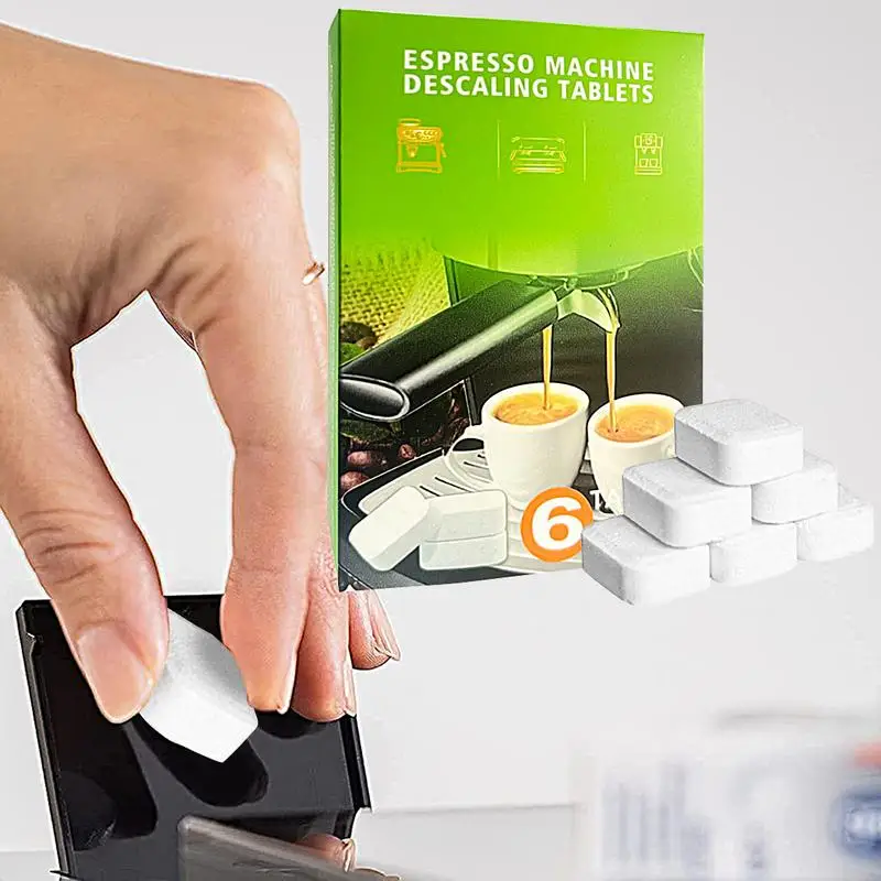 Tabletas descalzas para máquina de café, limpiador de Espresso de 6 piezas, tabletas limpiadoras sólidas