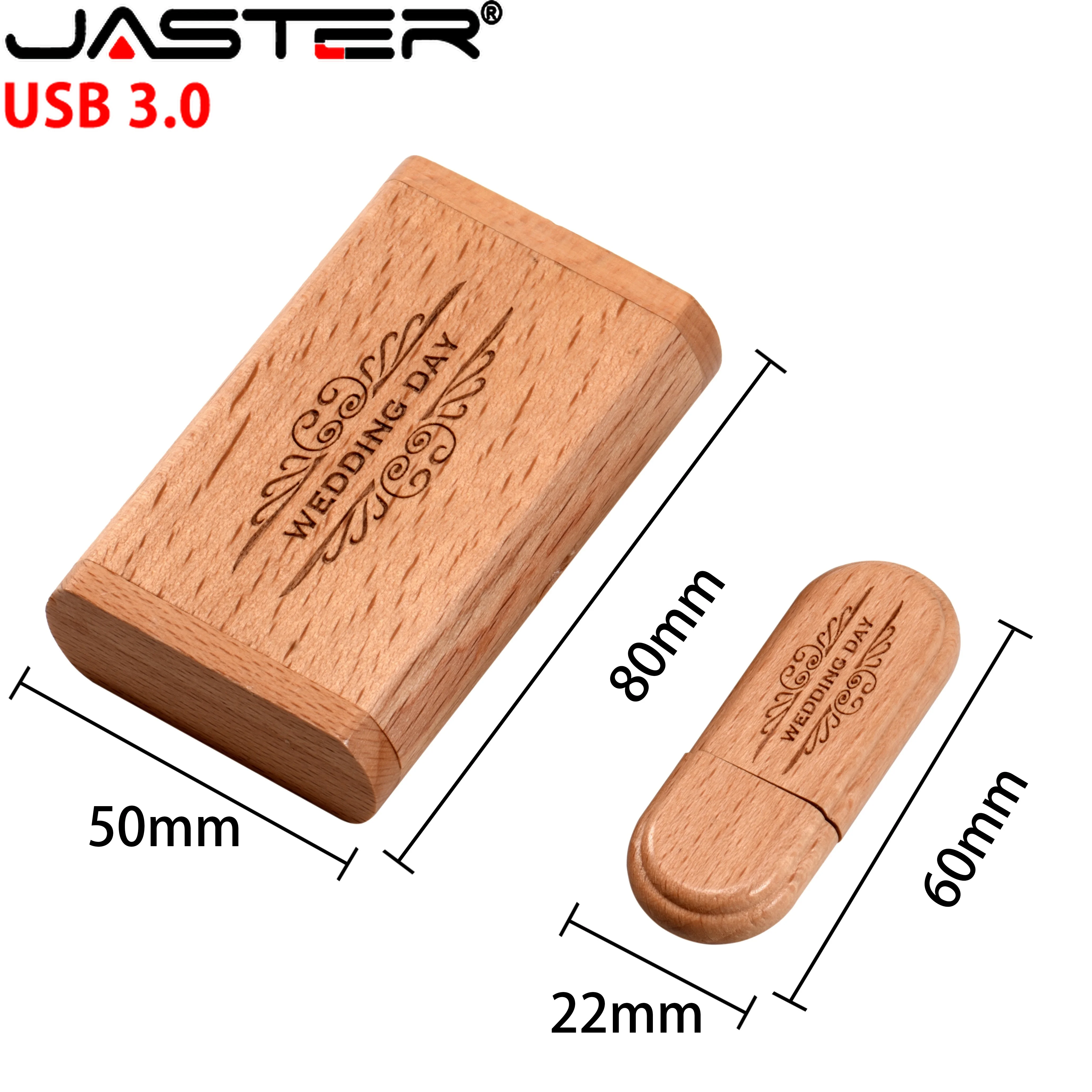 Imagem -03 - Usb 3.0 Flash Drives de Madeira com Caixa Pen Drive de Alta Velocidade Presente Criativo Disco u para Laptop 32gb 64gb 128gb 50 Pcs por Lote