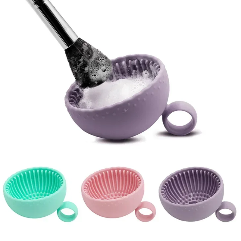 

Silicone Balls Scrub Bowl Beauty Cleaning Tools Makeup Brush Scrub Pad Creative Silicone Makeup Brush Cleaning Bowl