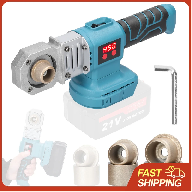 充電式ホットメルトマシン-コードレスppr水道管溶着機-プラスチック溶接機-交換ヘッド付き-18vバッテリー駆動