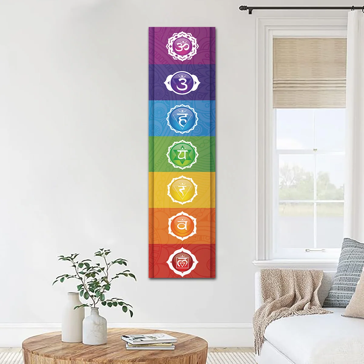 Tapestry Of Colorful Elements Chakra Yoga Meditation Decorative Wall Hanging Wall Art Fabric Home Decor