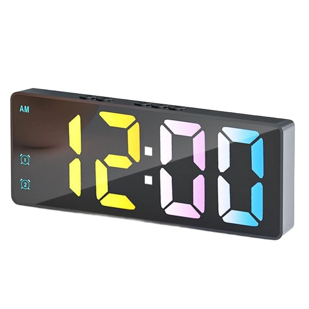 LED Digital Clock with Sound-Triggered Display Dual Independent Alarms and Ambient Temperature Monitoring Functionality