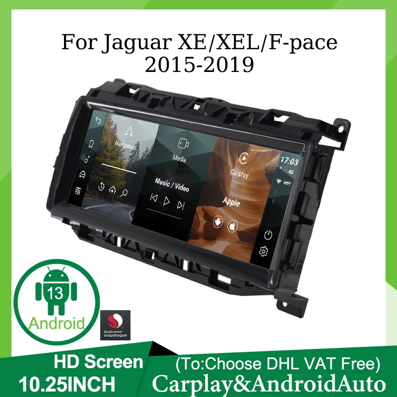 GPS Navigation Car Radio Multimedia Android 13 For Jaguar XE XEL F-Pace 2015 - 2019 Head Unit Stereo Screen Display Carplay Auto