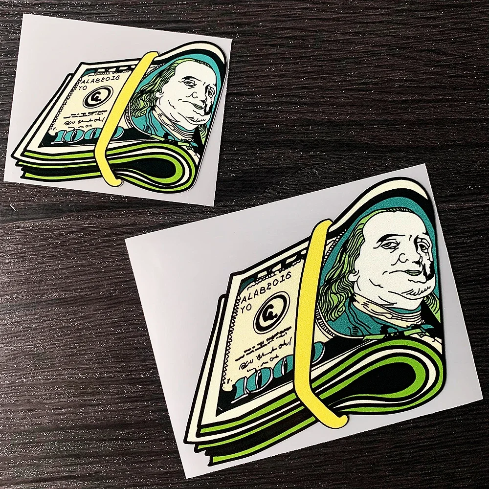 Get Money Dollar Reflective Car Sticker Decor Auto Body Window Fuel Tank Cap Trunk Motorcycle Scooter Helmet Decal Accessories