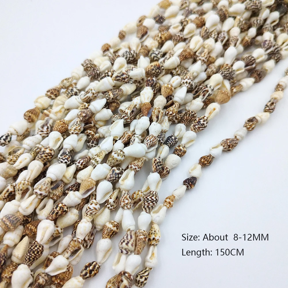 

8-12MM Natural Shell Necklace 150CM Long Snail Shell Beads DIY Jewelry Necklace Bracelet Accessories Home Aquarium Landscape