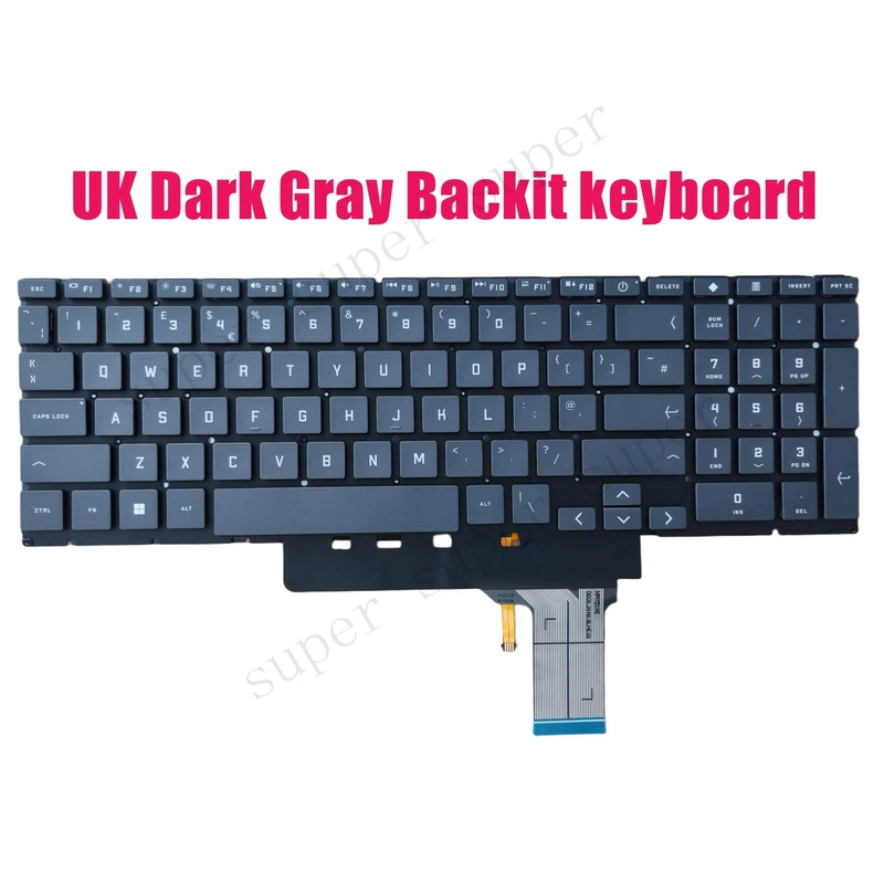 

SSS+ UK Dark Gray Backlit keyboard for HP Victus 15-FA 15-FB 16-D 16-R 16-E 16-S