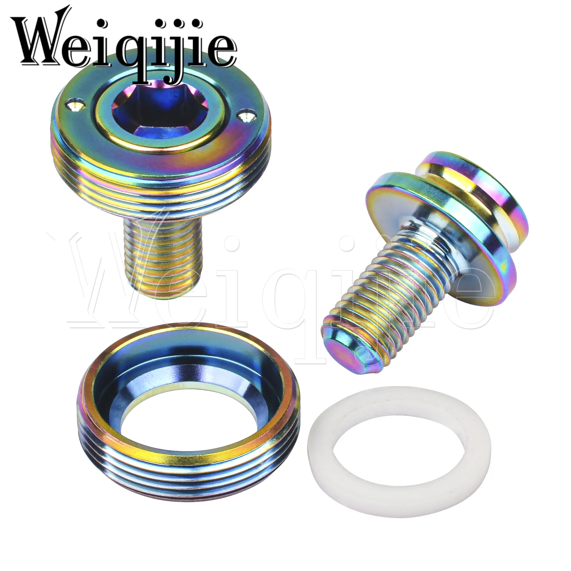 Weiqijie Titanium Bolt M8x15mm Center Axle Screw Bicycle Sprocket Bottom Bracket Crank Fixing Screw