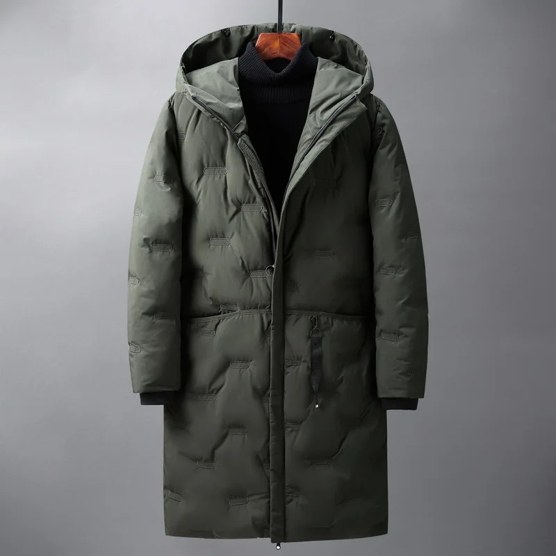 Men Winter Casual Long Parka Thick Warm Hooded Windproof Parkas Jacket Coat Men Outwear Outdoor Fashion Overcoats Multi Pockets