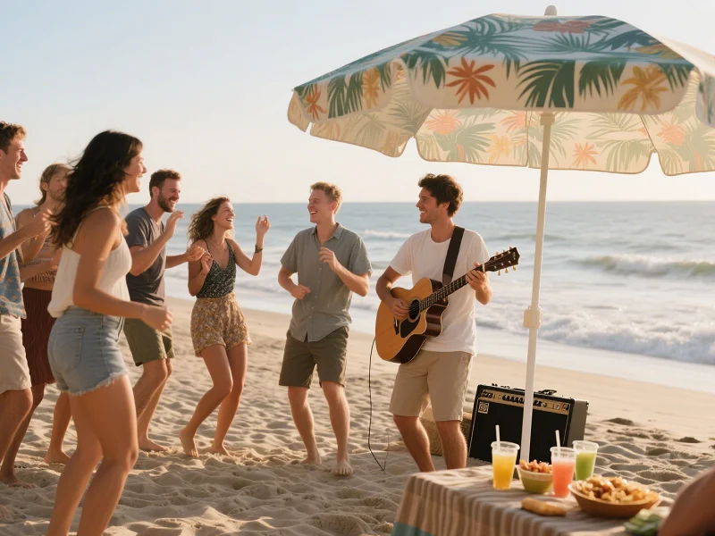 Un gruppo di persone che giocano sulla spiaggia
