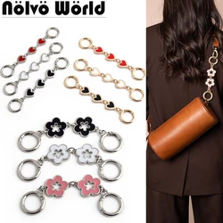 2/10/30PCS Flower/Love-Heart Shape 13-14cm Extender Bag Chain For DIY Shoulder Strap Lengthened Armpit Short Chain Accessories