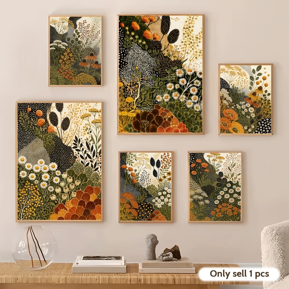 Retro botanical paintings Poster Decorative Wall Art Stickers Mural Photo Print for Home Living Room Hallway Decor