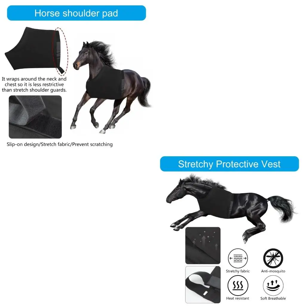 

Horse Shoulder Guard Stretchy Horse Protective Vest High Elastic Horse Chest Saver Protector AntiRub Bib for Equestrian
