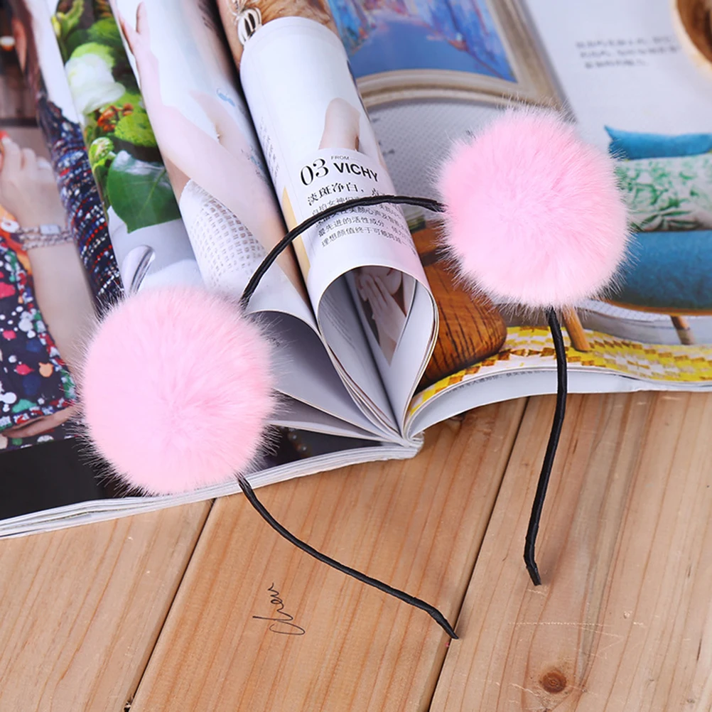 

3pcs Fuzzy Headband Balls 15x19x5cm Sky Blue Pink Red Hair Accessories Kids Hoop Festive Bands Costume Party Christmas