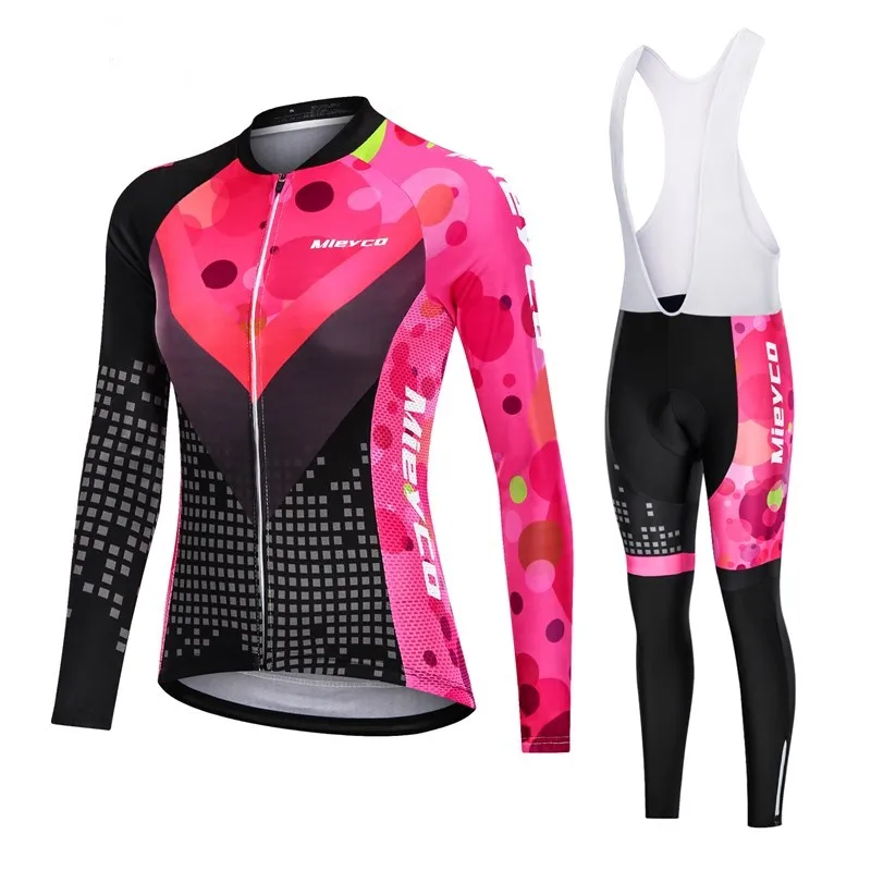 Mountainbike Damen-Set Radtrikot Frauen Sportbekleidung Günstige Großhandel Damenbekleidung Frauenkleidung Damen-Radsport-Langsets – Detail 6