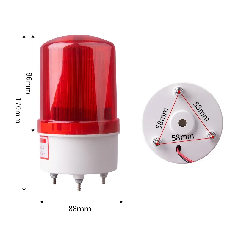 Multi-Color Audible And Visual Alarm Rotating Flash Alarm Light Flashing Light 220V12V24V LED Warning Lght Fire Indicator Light