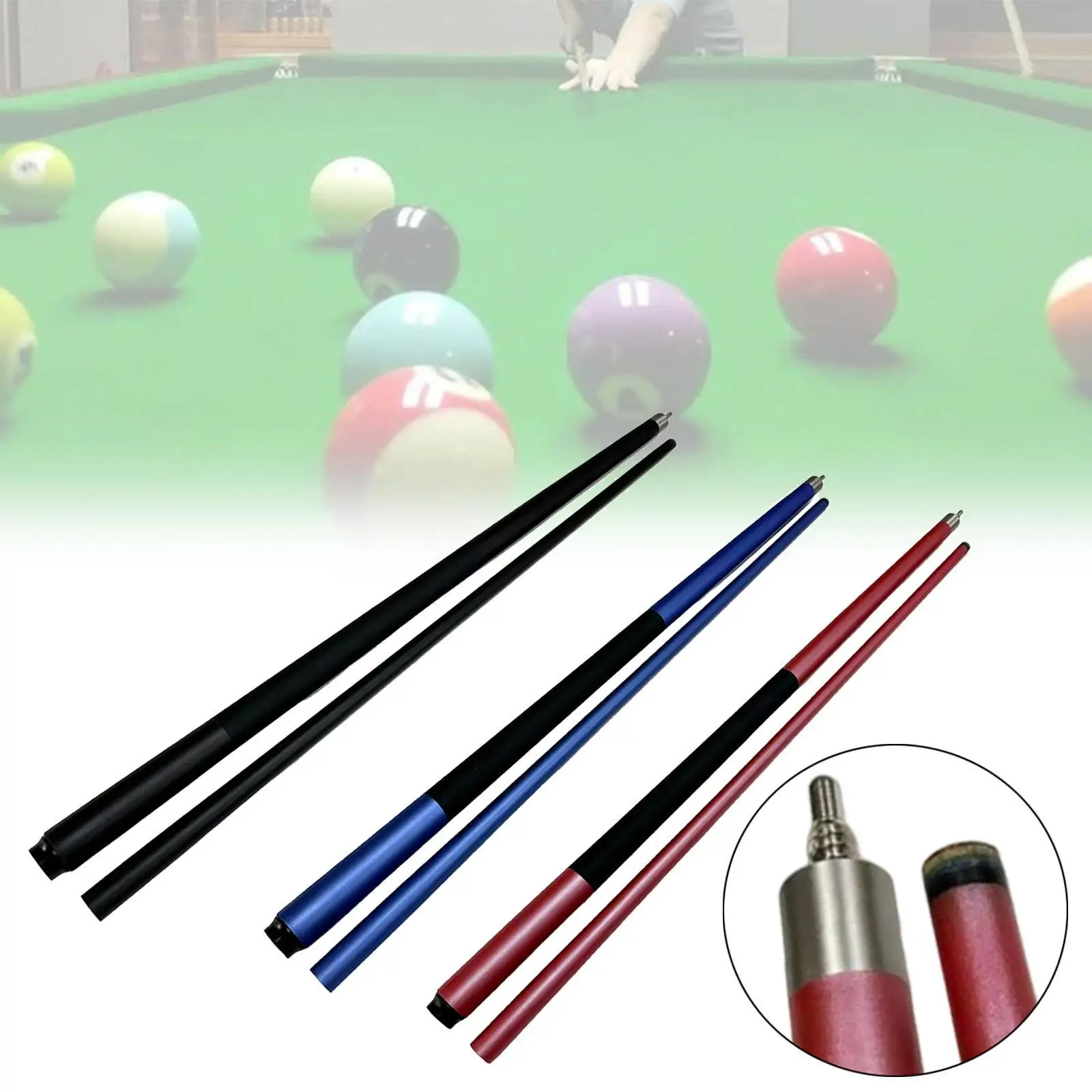 

Billiard Cue Stick Anti Slip Grip Two Section Pool Cue Kit for Men Women Snooker and Chinese Eight Ball