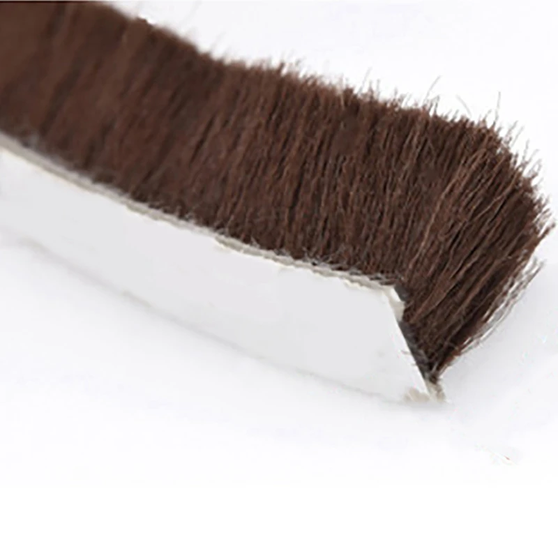 2X Brush Strip Self-Adhesive Windproof Door And Window Sealing Strip Leak-Proof Brush Windproof Sealing Strip-Brown 5M