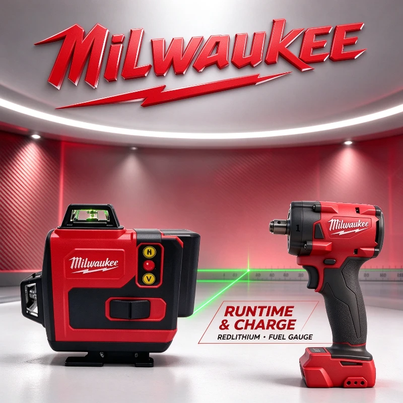 Milwaukee 8D16X 16 Lines 4D Green Laser Level, 360° Self-Leveling for Engineering Work Daily use ±0.2mm/m High Precision, FIW212