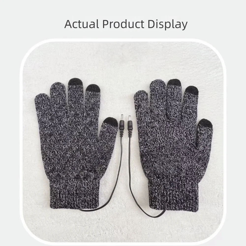 Windproof USB Electric Heating Gloves Touchscreen Anti Slip Men Finger Gloves Full Finger Constant Temperature