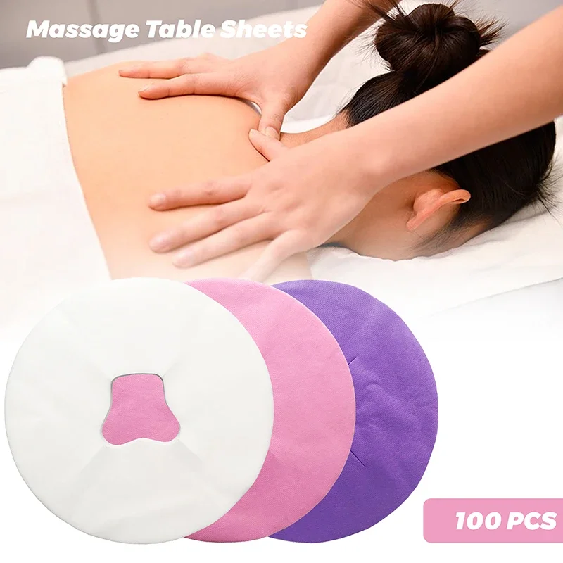 100Pcs Disposable Massage Table Sheets Headrest Pads Face Pillow Cover Cushion Cover Massage Face Cradle Table Head Rest Covers