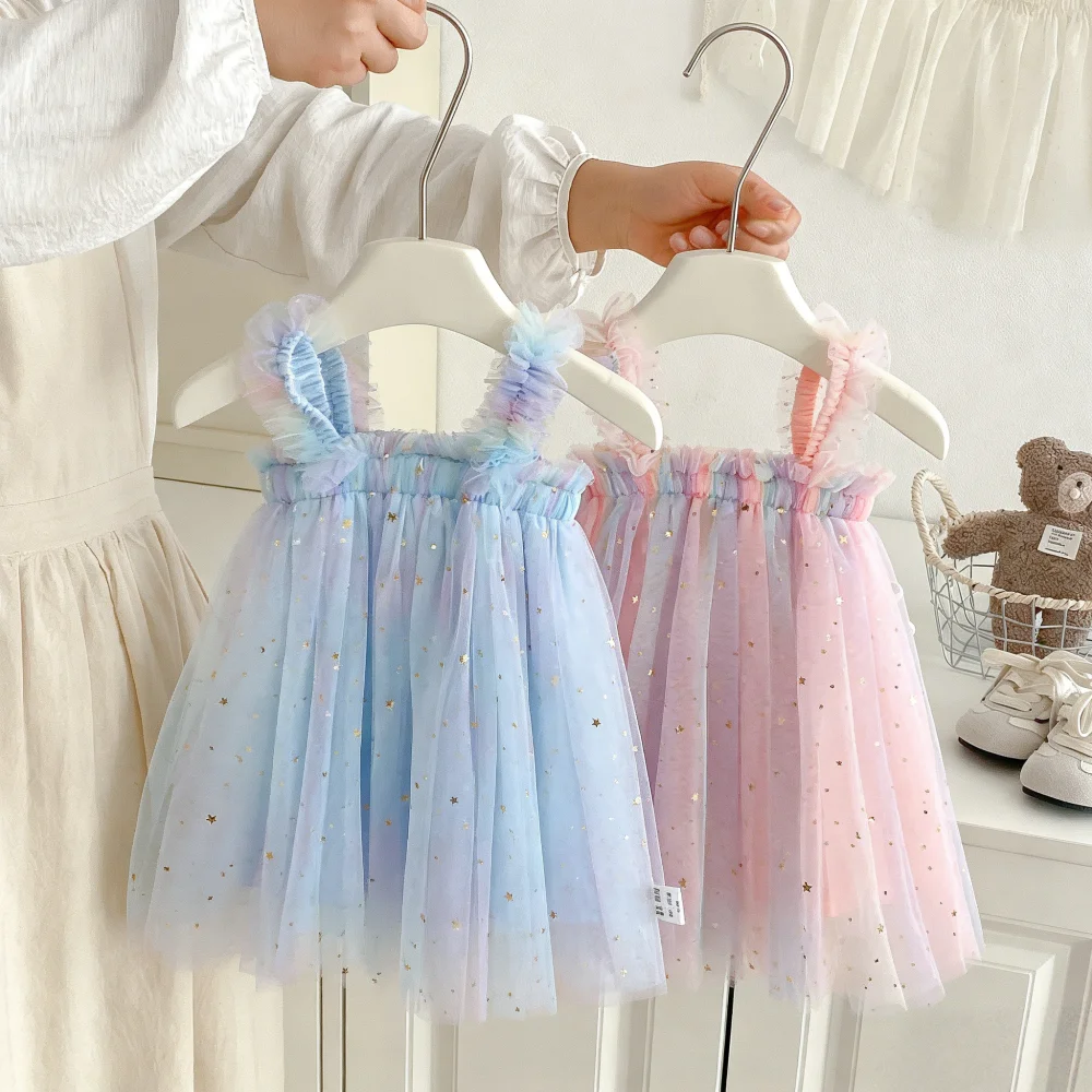

Baby Dresses Summer Sequin Mesh Strapless Baby Girl Dress Adorable Princess Dresses Baby Girl Clothing