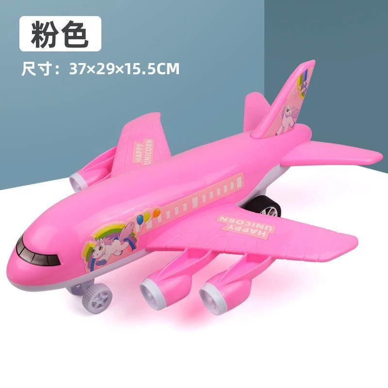 Kids Airplane Toys nertia Return Large Aircraft DIY Aircraft Toy Lights And Sounds Aircraft for Kids Gifts