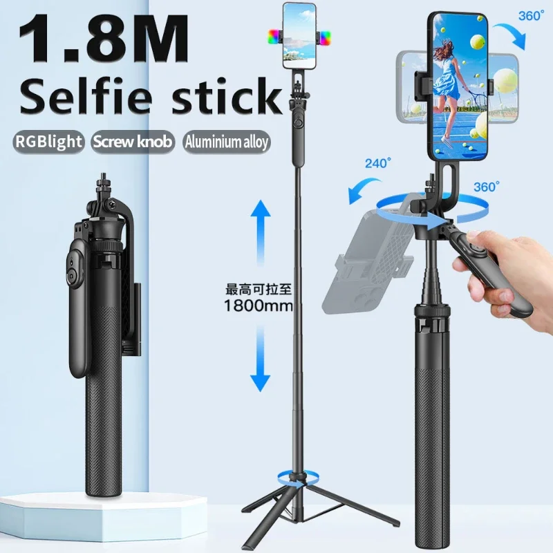 Xiaomi Selfie Stick Wireless Bluetooth LED Fill Light Extended Tripod with Remote Shutter Portable Integrated Tripod Holder New