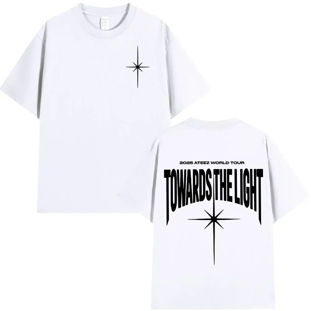 2025 Ateez World Tour Towards The Light T Shirt Korean Kpop Fashion T-shirt Women Casual Short Sleeve T-shirts Summer Tops Tee