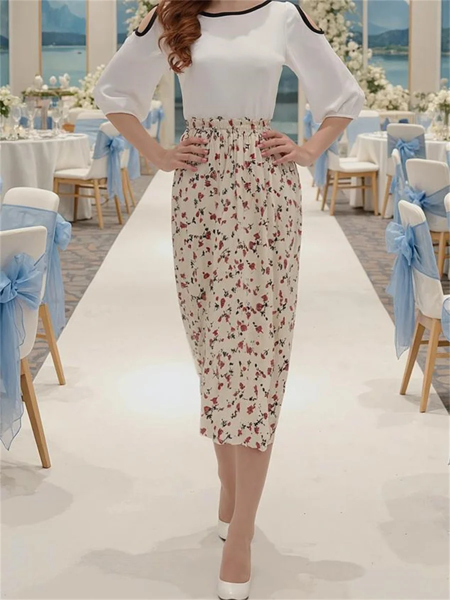 

Skirts Women Drawstring Waist Casual Loose Comfortable Fashion Korean All-match Streetwear Sweet Girl Solid Color Midi A-line