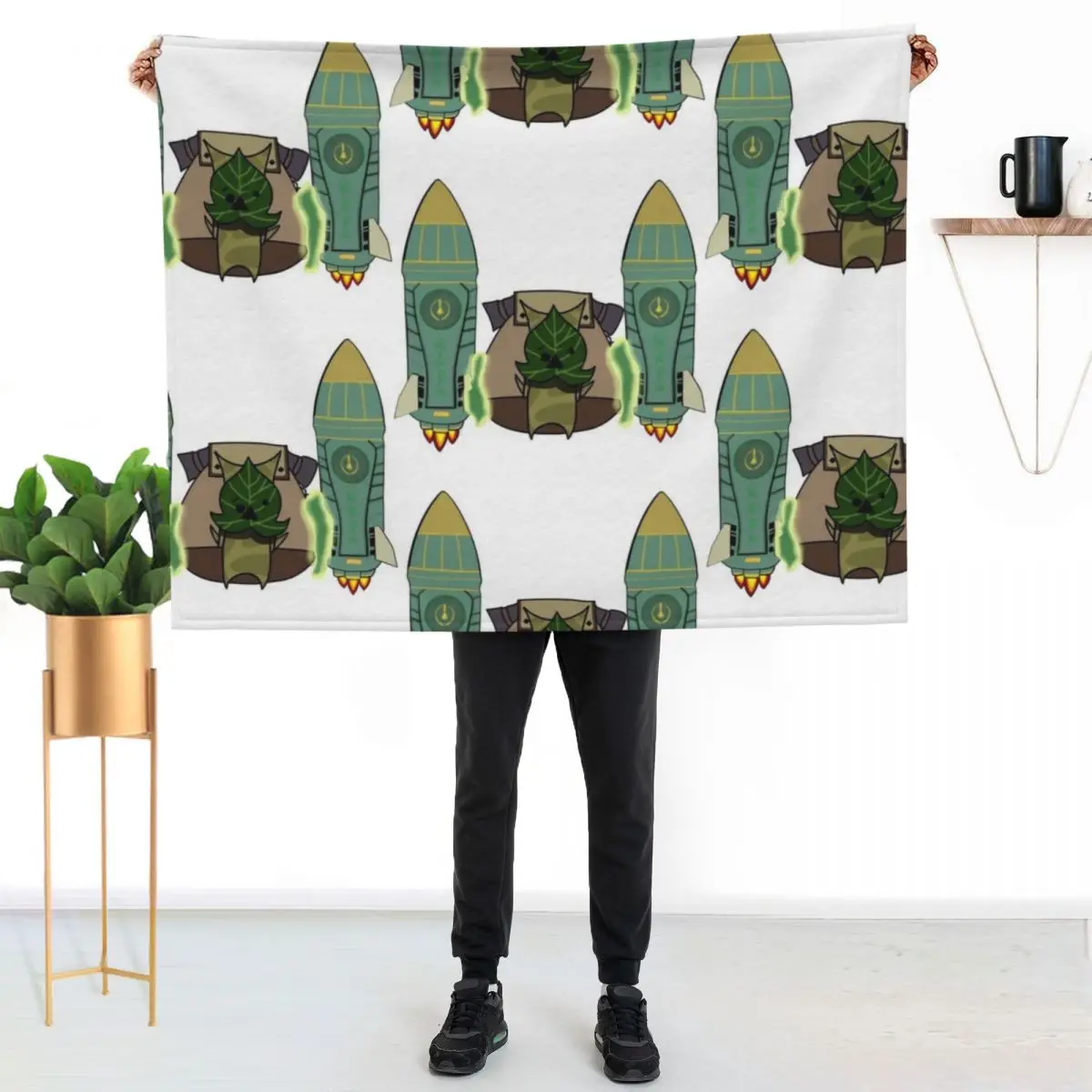 

rocket korok totk botw Throw Blanket Shaggy Furry Soft Blanket for Bedroom Living Room