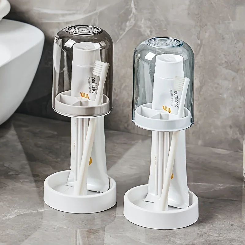 A Bathroom Dustproof Toothbrush Cup Holder, Waterproof Toothbrush Holder, Toothbrush Toothpaste Sorting Rack