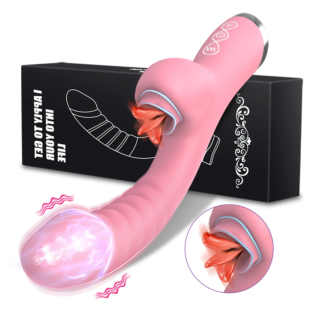 Dildo Tongue Licking Sex Toys Female Vibrator Masturbator Goods Clitoris Vibrator For Adult Women G Spot Clitoral Stimulator