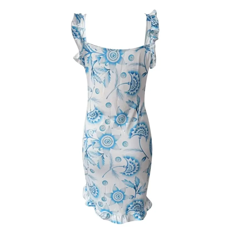 En Boho robes florales pour femmes robe de soirée Sexy imprimé décontracté col en V soirée été plage robe d'été robes Mujer