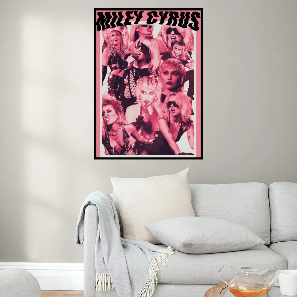 Singer Miley Cyrus Golden Kiss Poster Prints Wall Painting Bedroom Living Room Decoration Office Home