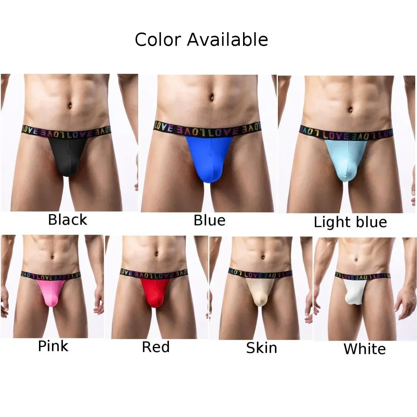 Sexy Mens Low Rise Thongs Briefs U Convex Pouch T-back Underpants Bikini Breathable G-string Panties Jockstrap Underwear