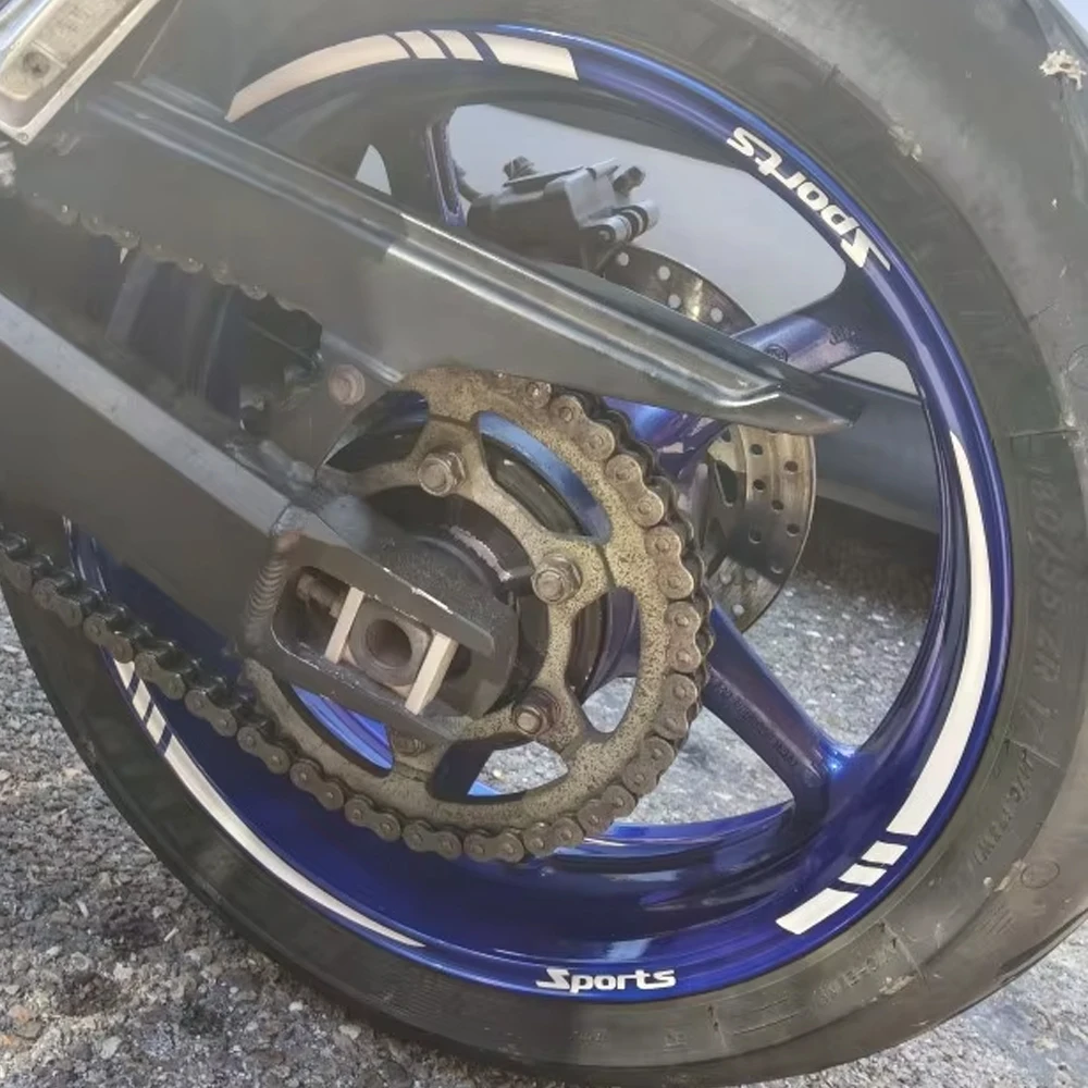12 Adesivos para Roda de Moto, Faixas Esportivas, Decalques de Vinil Impermeáveis Removíveis, Decoração para Aro de Roda de Moto, Acessórios para Cubo de Roda