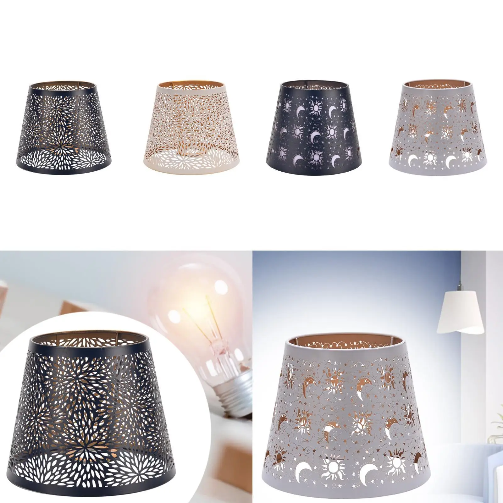 Modern Iron Lampshade Cone Lamp Shade Decorative Shell Cover for Table Lamp E