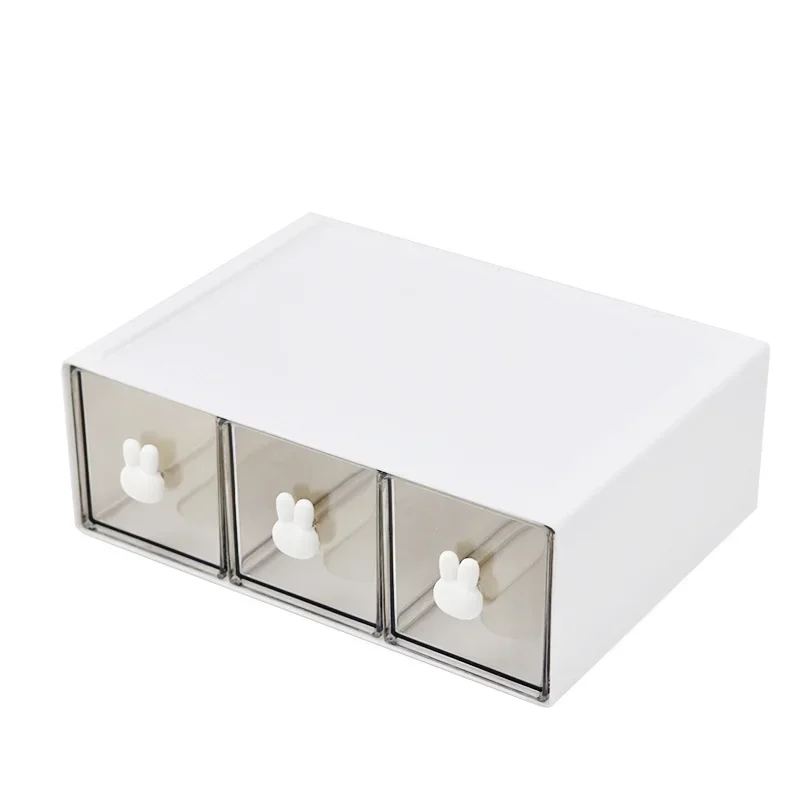 Desktop Storage Box Organizer Transparent Drawer Free Combination Plastic Desk Makeup Cosmetic Storage Organizer Box Rack Kawaii