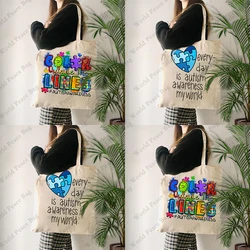 1 pc Color outside the lines Autism pattern Trendy Folding Shoulder BagSummer Beach holiday Bag  Autism Equality gift