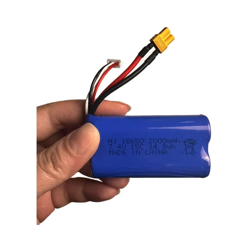 

UDI923 remote control boat battery 7.4V 2000mAh lithium battery pack 18650 remote control speedboat motorboat accessories